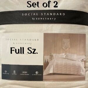 Social standard by sanctuary SET neutral earth tone pillow sham buttons 19X25